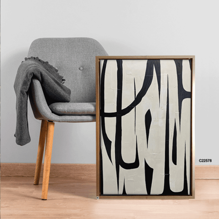 لوحة جدارية كانفس بتدرجات الاسود والبيج