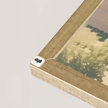 لوحة جدارية كانفس بتصميم يظهر بوابة مقوسة من الحجر  ومرايا بين قطع الكانفس