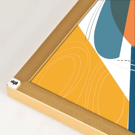 لوحة فنية جدارية كانفس وجه بتدرجات الأزرق مع البرتقالي والأصفر والأبيض