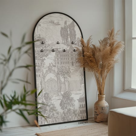 لوحة جدارية كانفس مقوسة مزودة بعلاقات معدنية