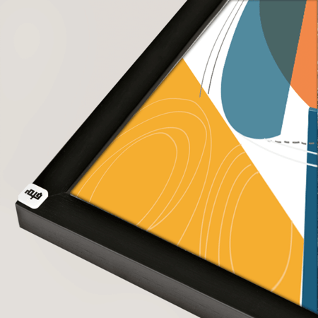 لوحة فنية جدارية كانفس وجه بتدرجات الأزرق مع البرتقالي والأصفر والأبيض