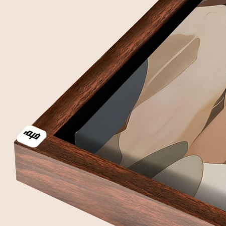 لوحة جدارية كانفس لتداخل مساحات لونية واشكال منحنية