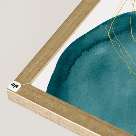 لوحة جدارية كانفس مقسمة ، دوائر - تدرجات البني والأخضر التركوازي مع الأبيض - فن بوهيمي