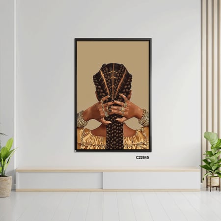 لوحة جدارية تصور ضفائر شعر فتاة افريقية