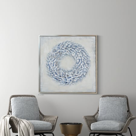 لوحة جدارية كانفس دائرة بتدرجات الازرق