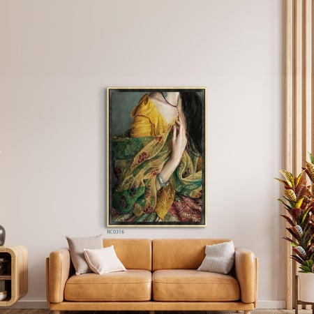 لوحة جدارية كانفس ترتدي ازياء ملونة بألوان زاهية