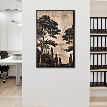 لوحة جدارية كانفس تجسد جمال الطبيعة بأسلوب عتيق