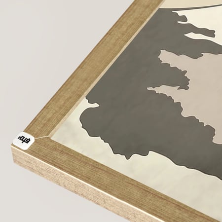 لوحة جدارية كانفس تجسد جبل الفوجي ومظلات تقليدية ورقية يابانيه بتدرجات البيج والبني