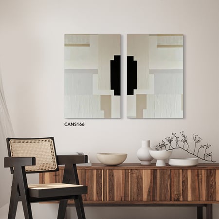 لوحة جدارية كانفس مقسمة أشكال هندسية