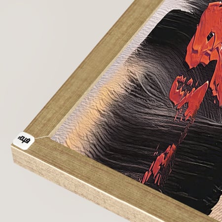 لوحة جدارية كانفس تصميم  تجريدي بتدرجات الاسود والاحمر والاصفر