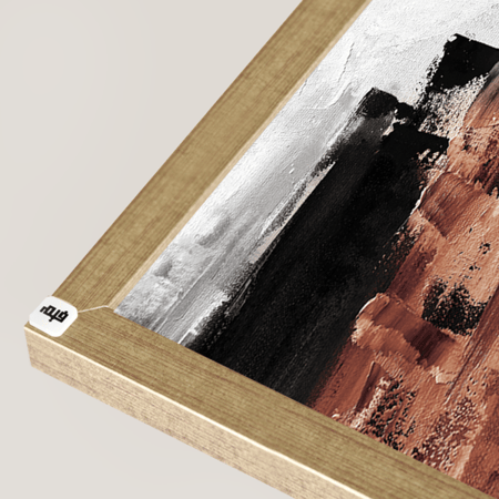 لوحة جدارية كانفس ، تداخل - تدرجات البني والأسود مع الأبيض