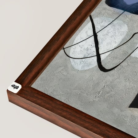 لوحة جدارية كانفس أشكال متداخلة تدرجات الأزرق مع الأسود والأبيض