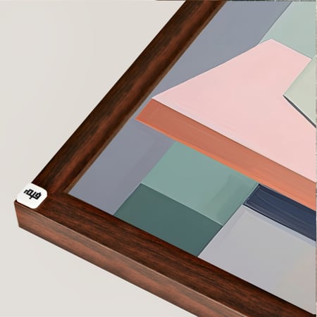 لوحة جدارية تصور مزهريتين باشكال حادة وزوايا واضحة