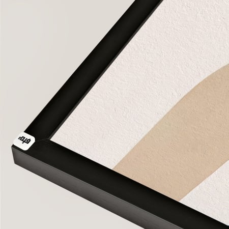 لوحة جدارية كانفس تصور اشكال هندسية وخطوط بتدرجات البني والبيج والاسود