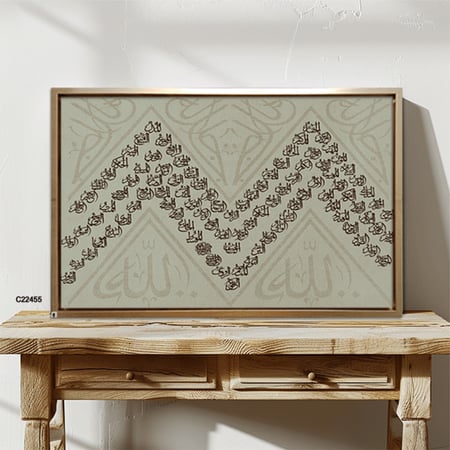 لوحة جدارية كانفس أسماء الله الحسني اسود ورمادي