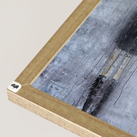 لوحة  جدارية كانفس فتاة وأمطار تدرجات الرمادي مع الأبيض