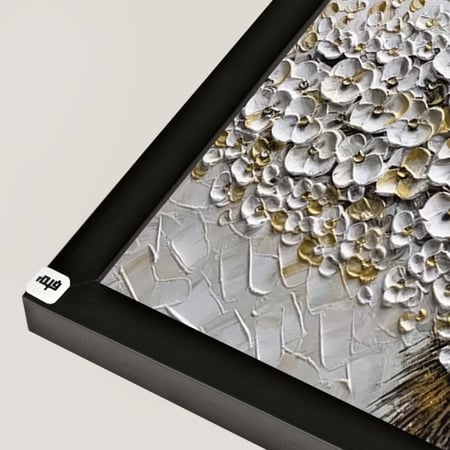 لوحة جدارية كانفس شجرة من الورود تدرجات الذهبي مع الرمادي والبيج