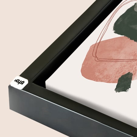 لوحة جدارية كانفس مقسمة ، أشكال - تدرجات الأخضر الزيتي مع الوردي  - فن بوهيمي