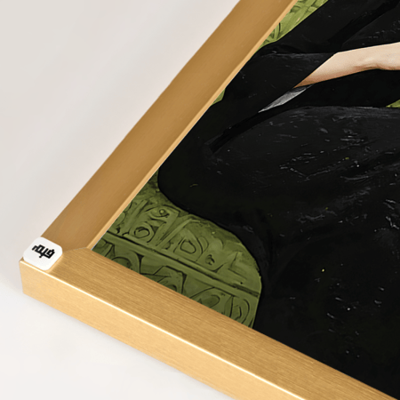 لوحة جدارية كانفس بتصميم لامرأة بخلفية بألوان زاهية