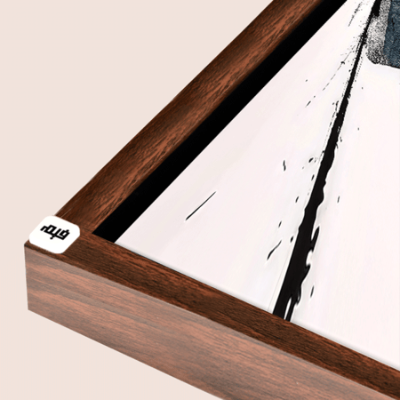 لوحة  جدارية كانفس بتدرجات الازرق والاسود والابيض