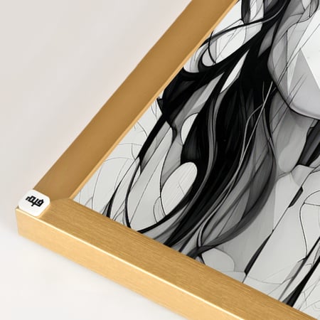 لوحة جدارية كانفس تصور وجه بأعين مغمضة وخطوط هندسية