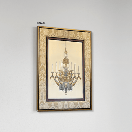 لوحة جدارية كانفس تصور ثريا كلاسيكية تحتوي على شموع