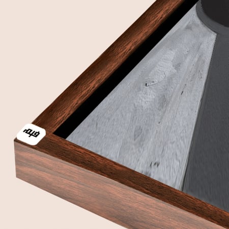 لوحة جدارية كانفس ، أشكال هندسية متداخلة - تدرجات الرمادي مع البيج والأبيض