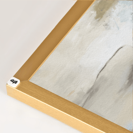 لوحة جدارية كانفس تدرجات الذهبي وأزرق مع أبيض وأسود