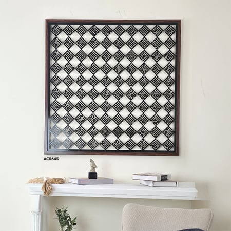 لوحة جدارية اكريليك اسماء الله الحسنى بخط كوفي مربع