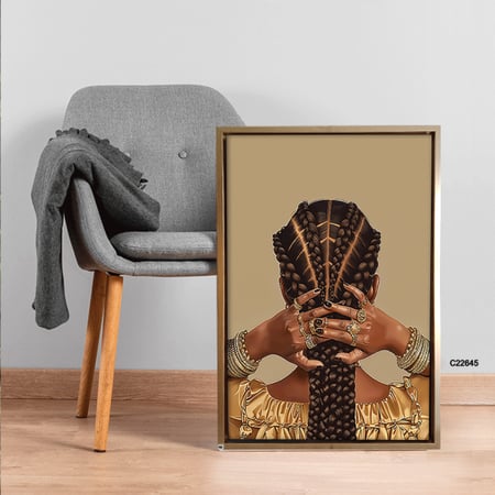 لوحة جدارية تصور ضفائر شعر فتاة افريقية