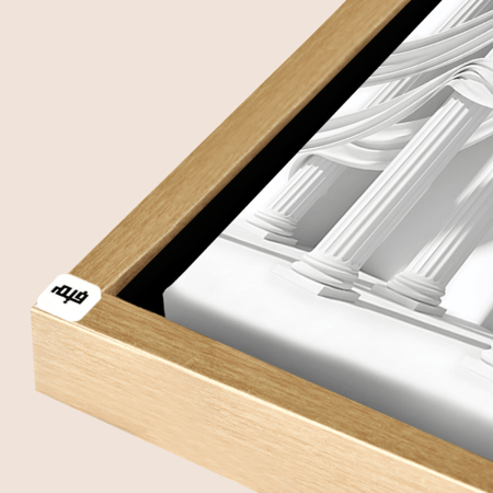 لوحة جدارية كانفس تصور اعمدة كلاسيكية وقماش يلتف حولها