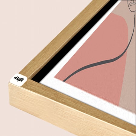 لوحة جدارية كانفس ،  خطوط وجه - تدرجات البني والبيج مع الوردي