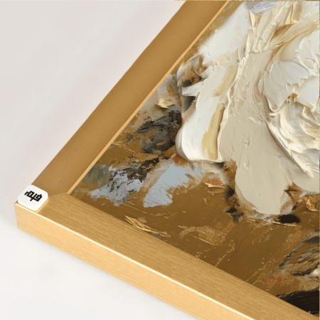 لوحة جدارية كانفس ورود تدرجات الذهبي مع البني والبيج