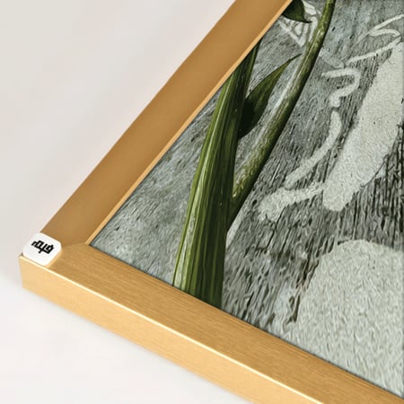 لوحة جدارية كانفس ، ورود - تدرجات الأبيض والأخضر مع الرمادي