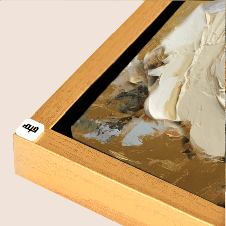 لوحة جدارية كانفس ورود تدرجات الذهبي مع البني والبيج