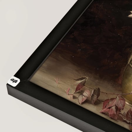 لوحة جدارية مزهرية تحتوي على ورود واغصان