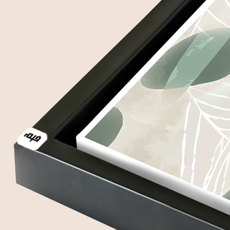 لوحة جدارية كانفس وراق شجر ودوائر تدرجات أخضر تيفاني وبيج