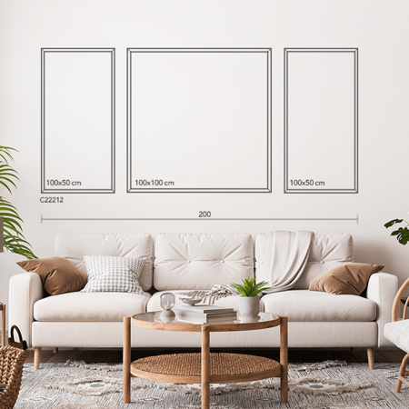 لوحة جدارية كانفس مقسمة ، وردة - درجات البني والبيج مع الزيتي والذهبي