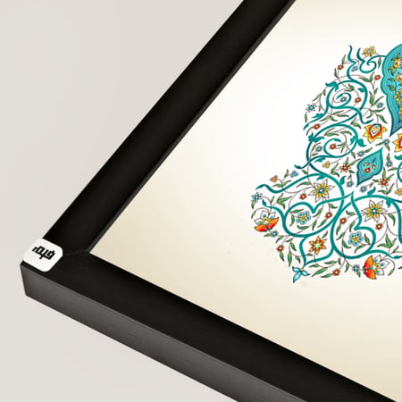 لوحة جدارية كانفس زخارف بتدرجات أخضر تيفاني مع بيج