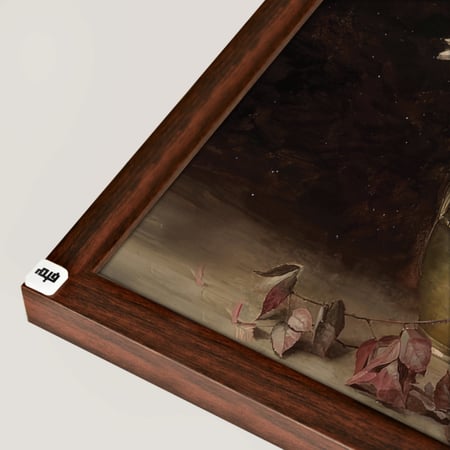 لوحة جدارية مزهرية تحتوي على ورود واغصان