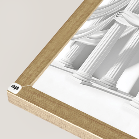 لوحة جدارية كانفس تصور اعمدة كلاسيكية وقماش يلتف حولها