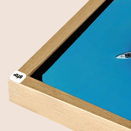 لوحة جدارية كانفس تصور شاطئ بحر وقوراب