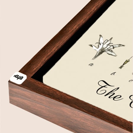 لوحة جدراية تحتوي على غصن شجرة القهوة بتدرجات الاخضر والبني والابيض