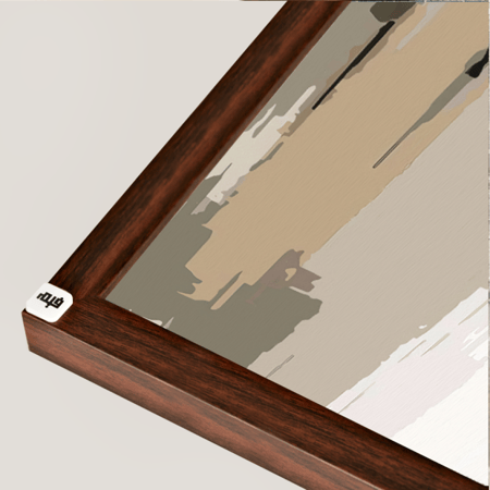 لوحة تصور اشخاص بتدرجات البيج والاصفر والرمادي والاسود