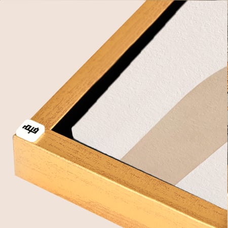 لوحة جدارية كانفس تصور اشكال هندسية وخطوط بتدرجات البني والبيج والاسود