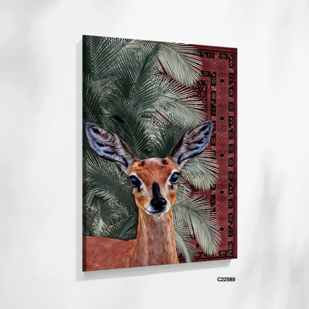 لوحة جدارية كانفس تجسد صورة الغزال