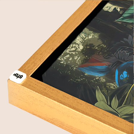 لوحة الجدارية تصور جزءاً من حديقة كثيفة الأزهار والشجيرات