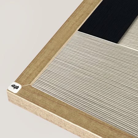 لوحة  جدارية كانفس تداخل هندسي تدرجات البيج والأخضر مع الكحلي