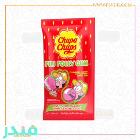 تشوبا تشوبس حلوى قطنية فيلي فولي بنكهة الفراولة