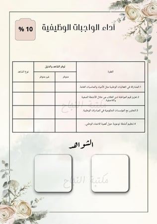 سجل توثيق شواهد الأداء الوظيفي ١٤٤٦